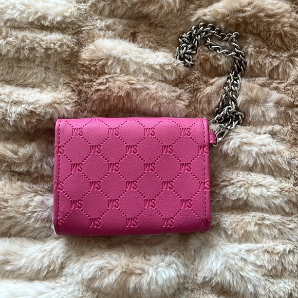 Barbie Pink Steve Madden Compact Snap Wallet with Wristlet Chain - Picture 3 of 7